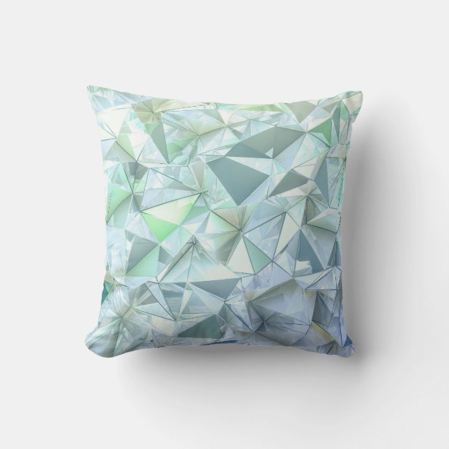 3D crystal triangle, illustrative rendering. Throw Pillow (Front)