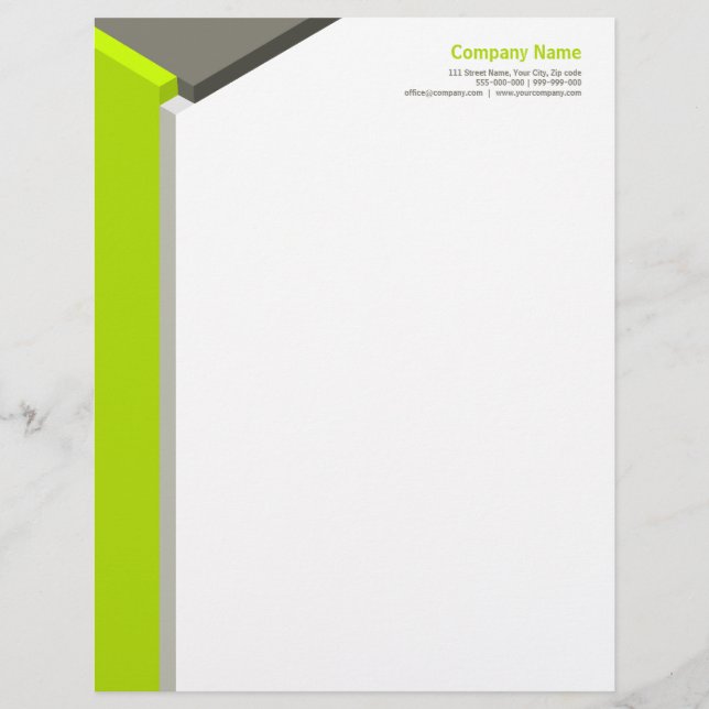 3D Cube Lime / Grey letterhead (Front)