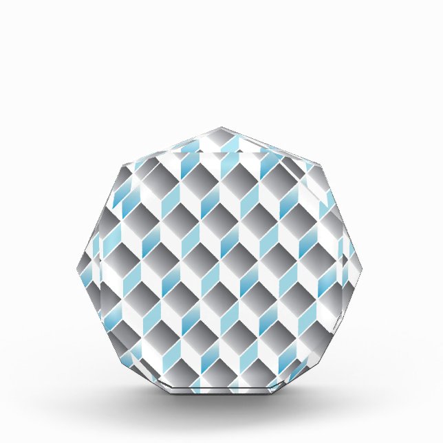 3d cube pattern - geometric design -seamless acrylic award (Front)