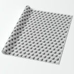 3D Cubes in Shades of Grey Wrapping Paper