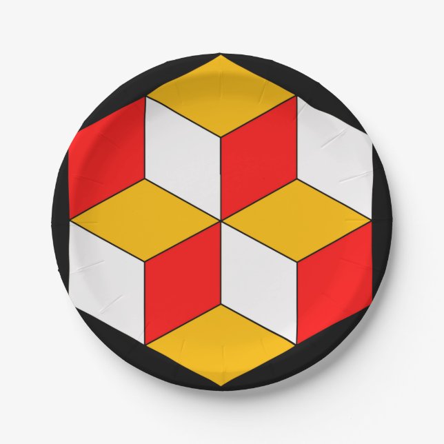 3d cubes paper plates (Front)