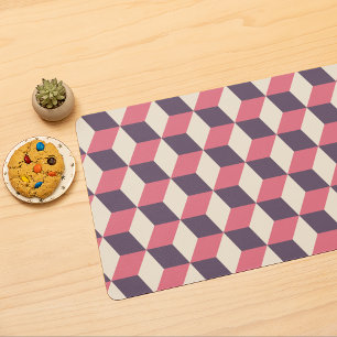 3d Cubes Pattern Cloth Placemat