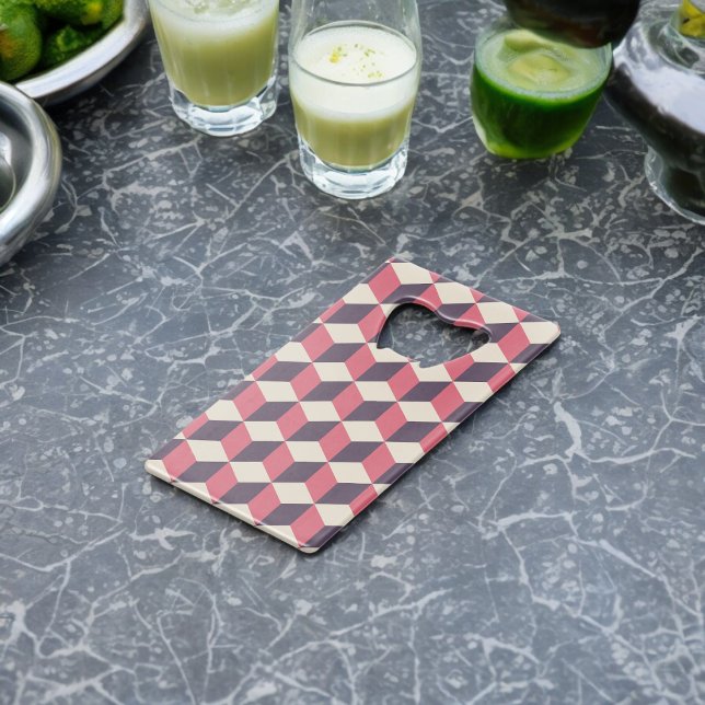 3d Cubes Pattern Credit Card Bottle Opener (Bottle Openers)