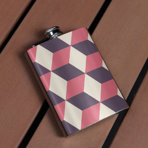 3d Cubes Pattern Flask