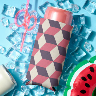 3d Cubes Pattern Seltzer Can Cooler