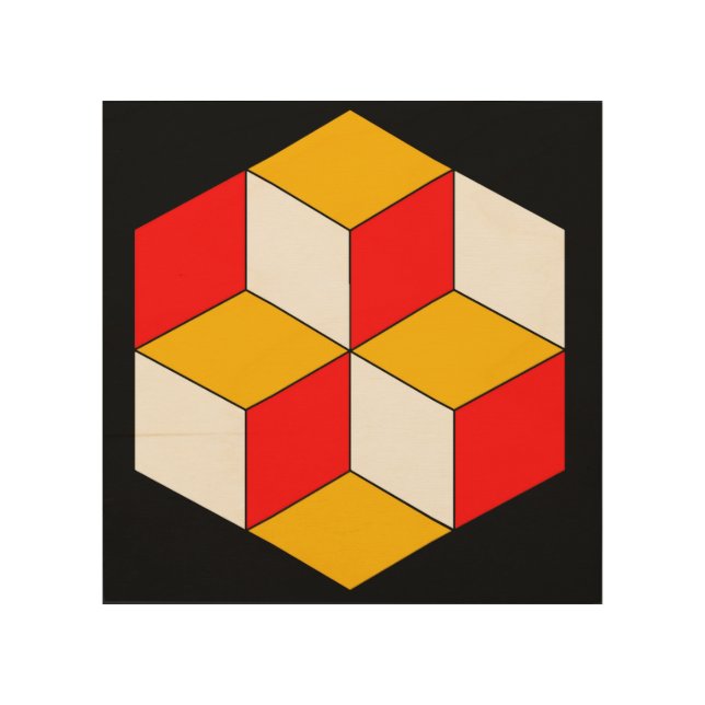 3d cubes wood wall art (Front)