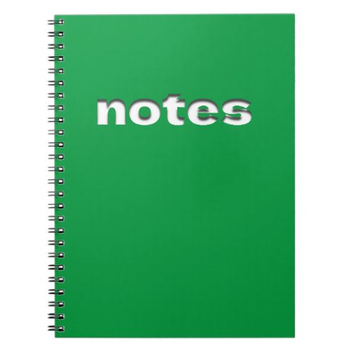 3D Cut Out Letters Green Notebook
