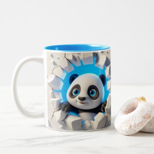 3D Cute Baby Panda Hot Cocoa Coffee Animals Mug (With Donut)