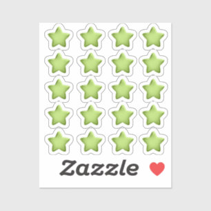 3D Cute Green Jelly Award Achievement Medal Star Sticker