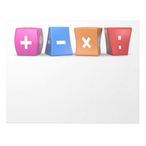 3D cute math symbols cubes Notepad