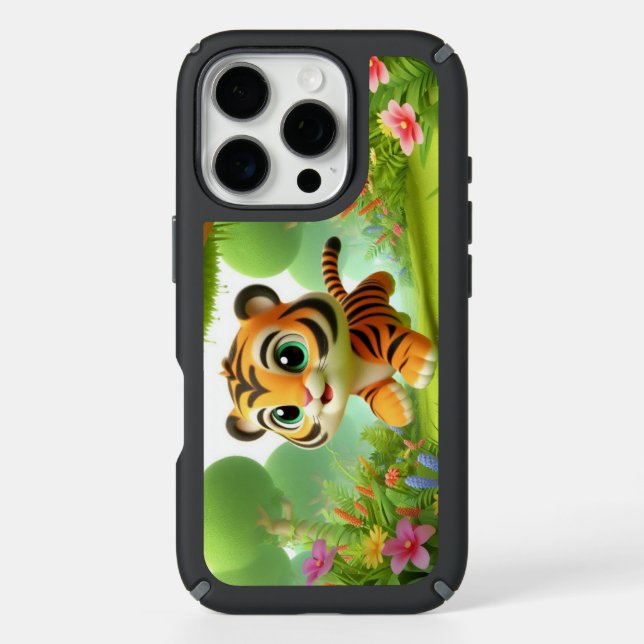 3d cute tiger speck iPhone case (Front)
