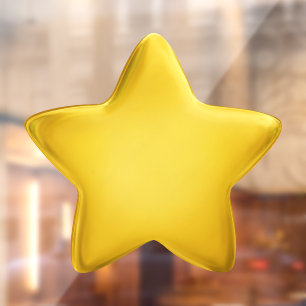 3D Cute Yellow Jelly Award Achievement Medal Star Window Cling