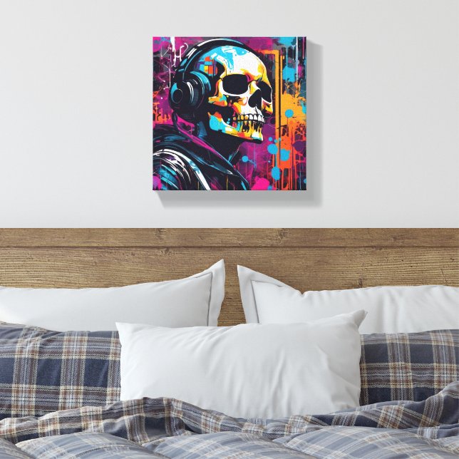 3D Cyber punk canvas  Print (Insitu(Bedroom))