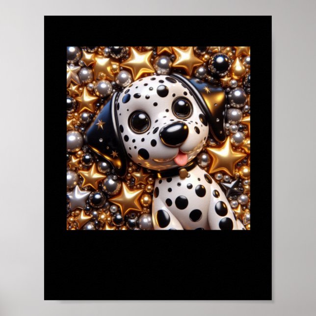 3d Dalmatian Dog Sticker  Poster (Front)