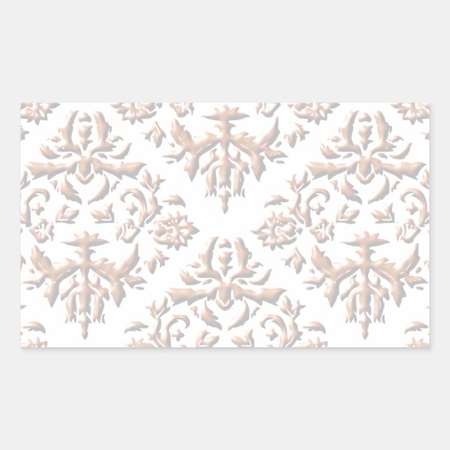 3D Damasks Rectangular Sticker (Front)