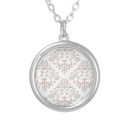 3D Damasks Silver Plated Necklace