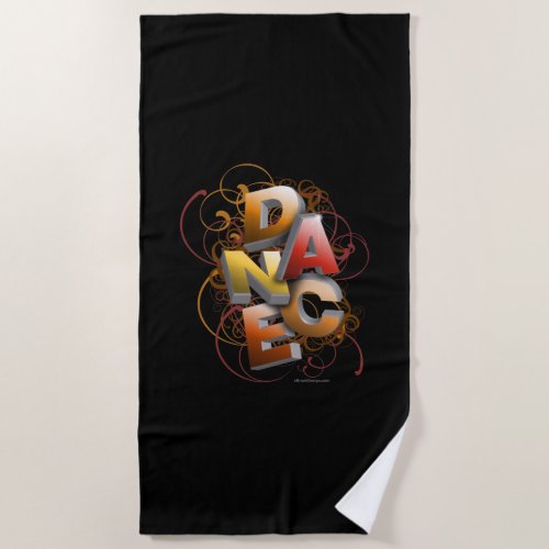 3D Dance Fall Beach Towel