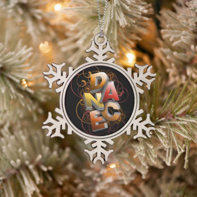 3D Dance (fall) Snowflake Pewter Christmas Ornamen Ornament (Tree)