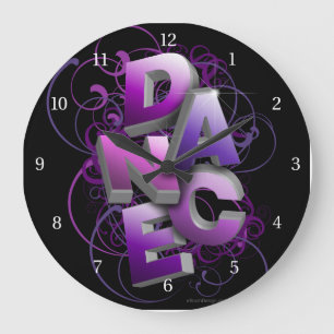 3D Dance (summer) Large Clock