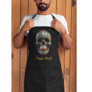 3D Day of the Dead skull, custom Apron
