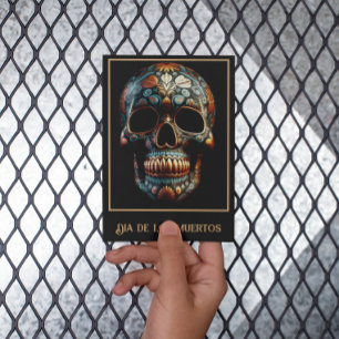 3D Day of the Dead skull, custom Postcard