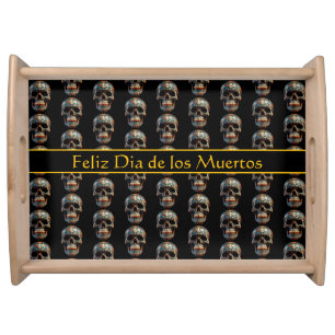 3D Day of the Dead skull, custom Serving Tray