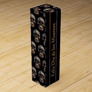 3D Day of the Dead skull, custom Wine Box