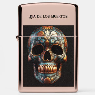 3D Day of the Dead skull, custom Zippo Lighter