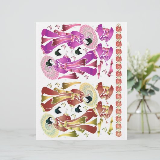 3D decoupage, Romance, oriental lady (Standing Front)