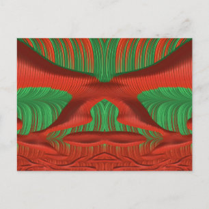 ~ 3D Design Pattern ~ Christmas Colors~ Postcard