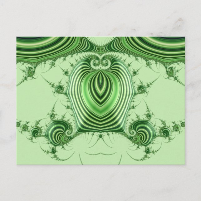 ~ 3D Design Pattern ~ Christmas Greens ~ Postcard (Front)