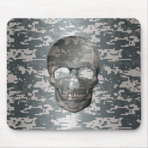 3D Digital Camo Skull Mouse Pad