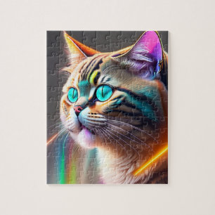 3D Digital Colorful Cat Jigsaw Puzzle