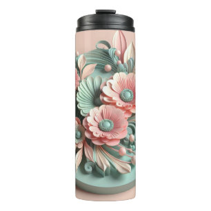 3D Digital Print of Elegant Modern Botanical bloom Thermal Tumbler