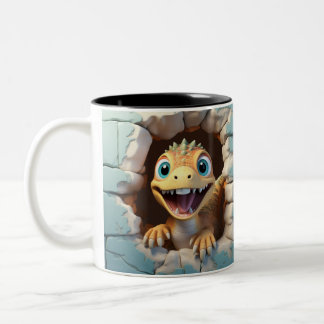 3D Dinosaur Hole In A Wall Mug