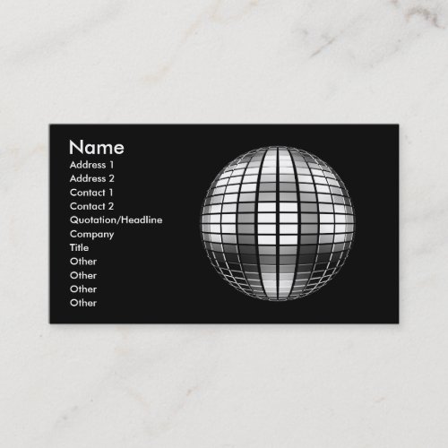 3D Disco Mirror Ball Business Card Templates