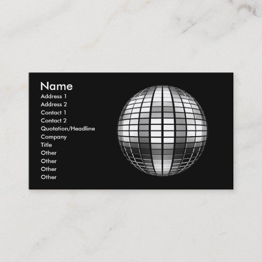 Customizable 3D Disco Mirror Ball Business Card Templates