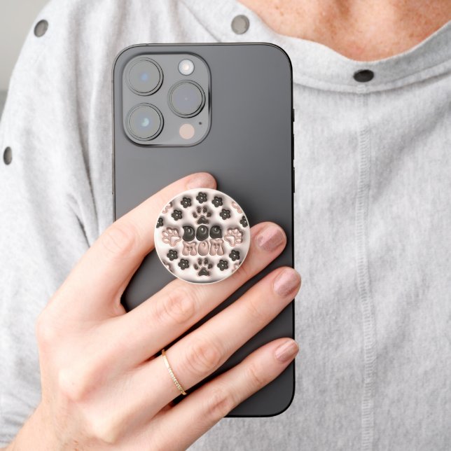 3D Dog Mom  PopSocket (Hand)