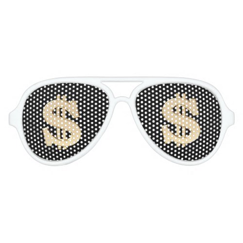 3D dollar sign Aviator Sunglasses
