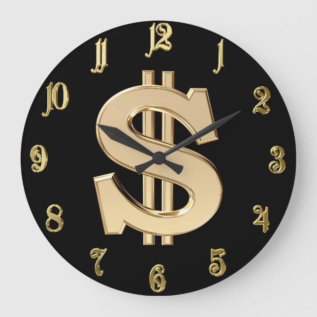 3D dollar sign Large Clock (Front)
