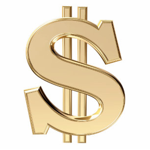 3D dollar sign Statuette