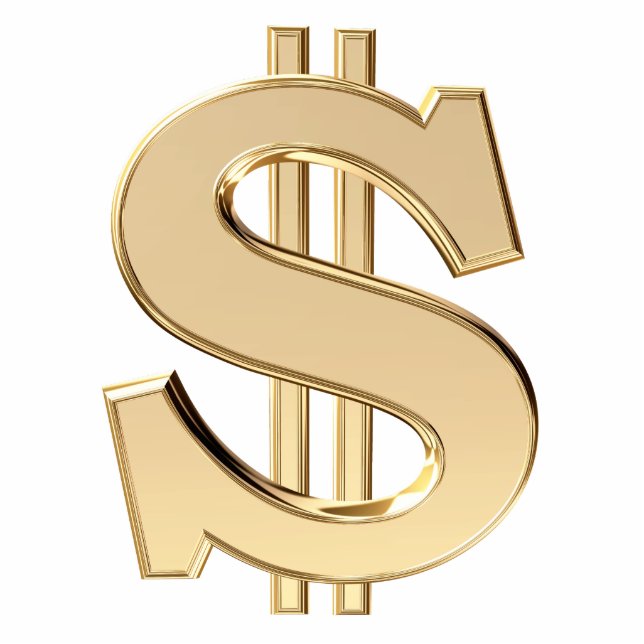 3D dollar sign Statuette (Front)