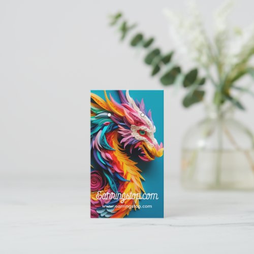 3D Dragon Pattern Earring Cards