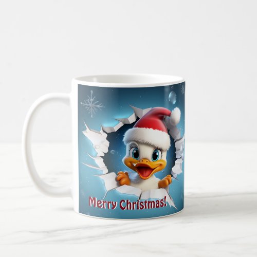 3D Duck Christmas  Coffee Mug