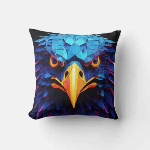 3d eagle Throw pillow