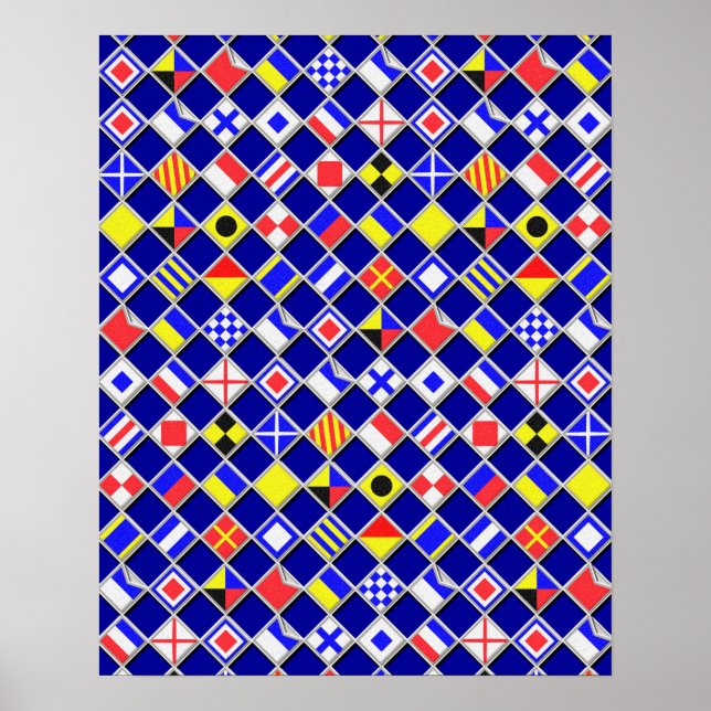3D Effect Checkered Nautical Flag tiles Decor (Front)