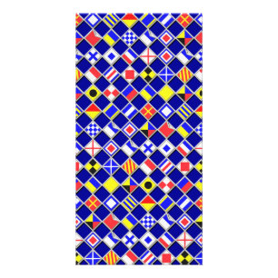 3D Effect Checkered Nautical Flag tiles Decor Card