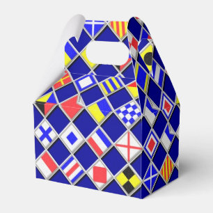 3D Effect Checkered Nautical Flag tiles Decor Favor Boxes