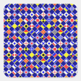 3D Effect Checkered Nautical Flag tiles Decor Square Sticker