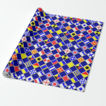 3D Effect Checkered Nautical Flag tiles Decor Wrapping Paper